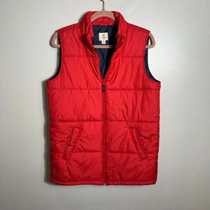 Lands' End Boys Puffer Vest Size XLarge 18-20 Red Warm Holiday Christmas